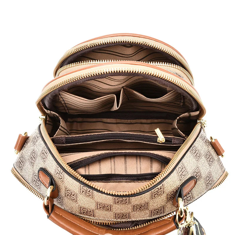 Mochila Vick com divisórias de couro