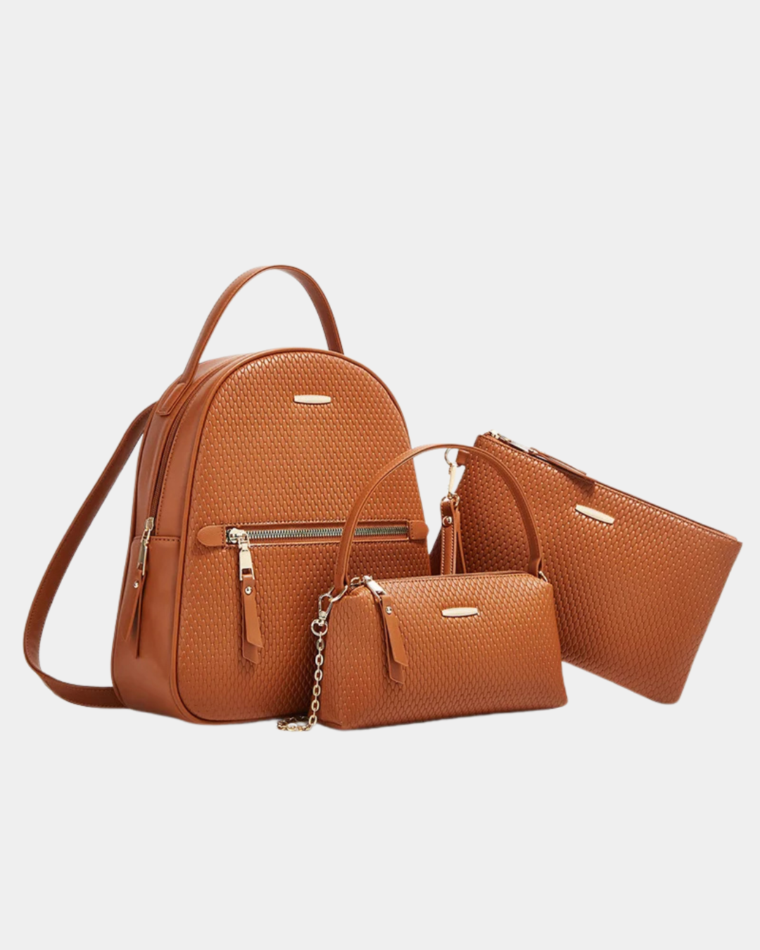 Kit mochila de couro Amanda Salles